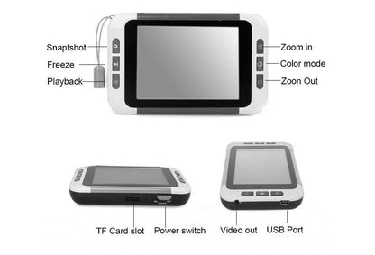 Lupa electrónica portátil 3.5″ para personas con baja visión
