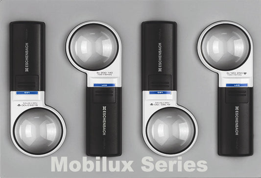 Lupa de mano Mobilux LED Eschenbach, perfecta para baja visión y uso diario.